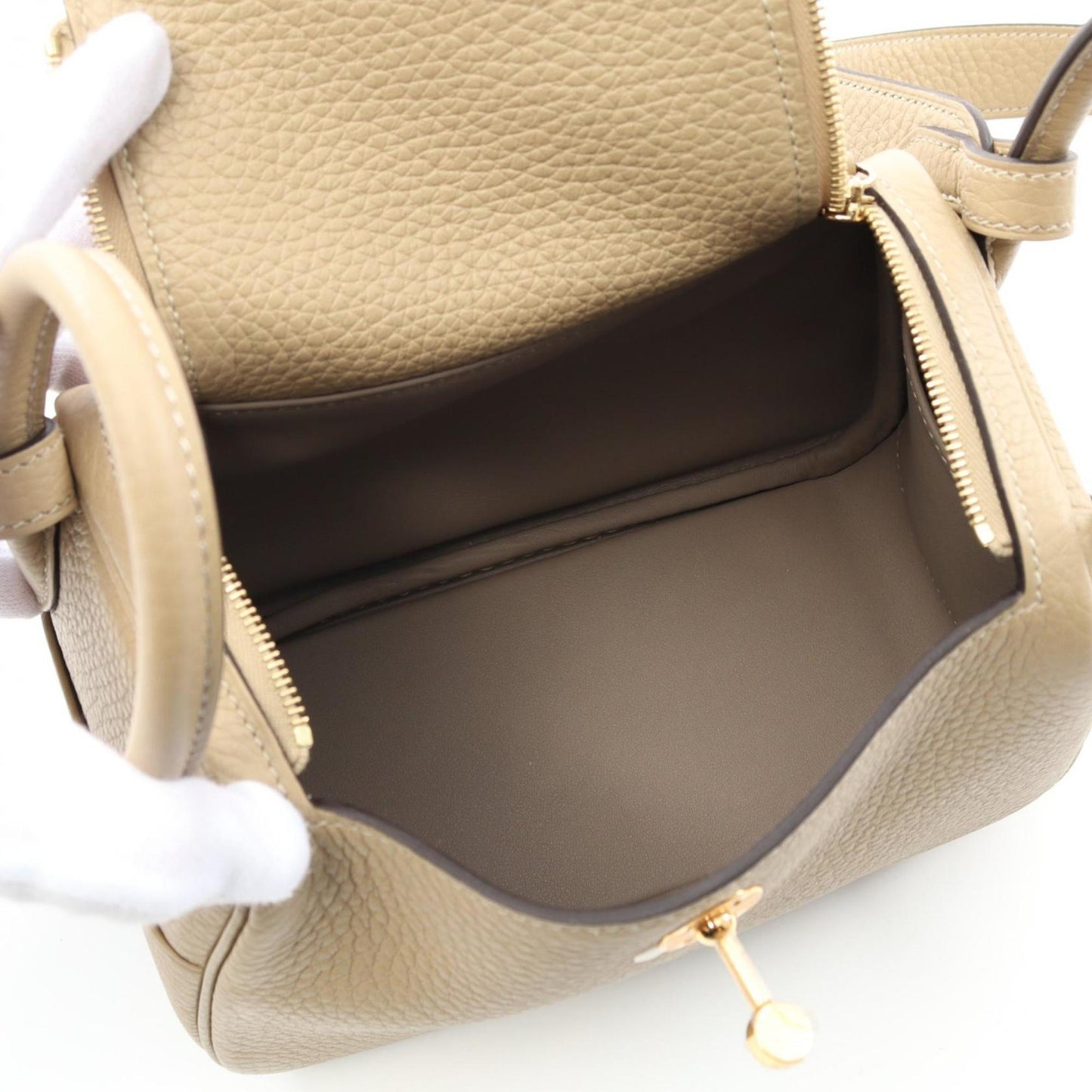 Hermes Beige Taurillon Clemence Leather Shoulder Bag ( )