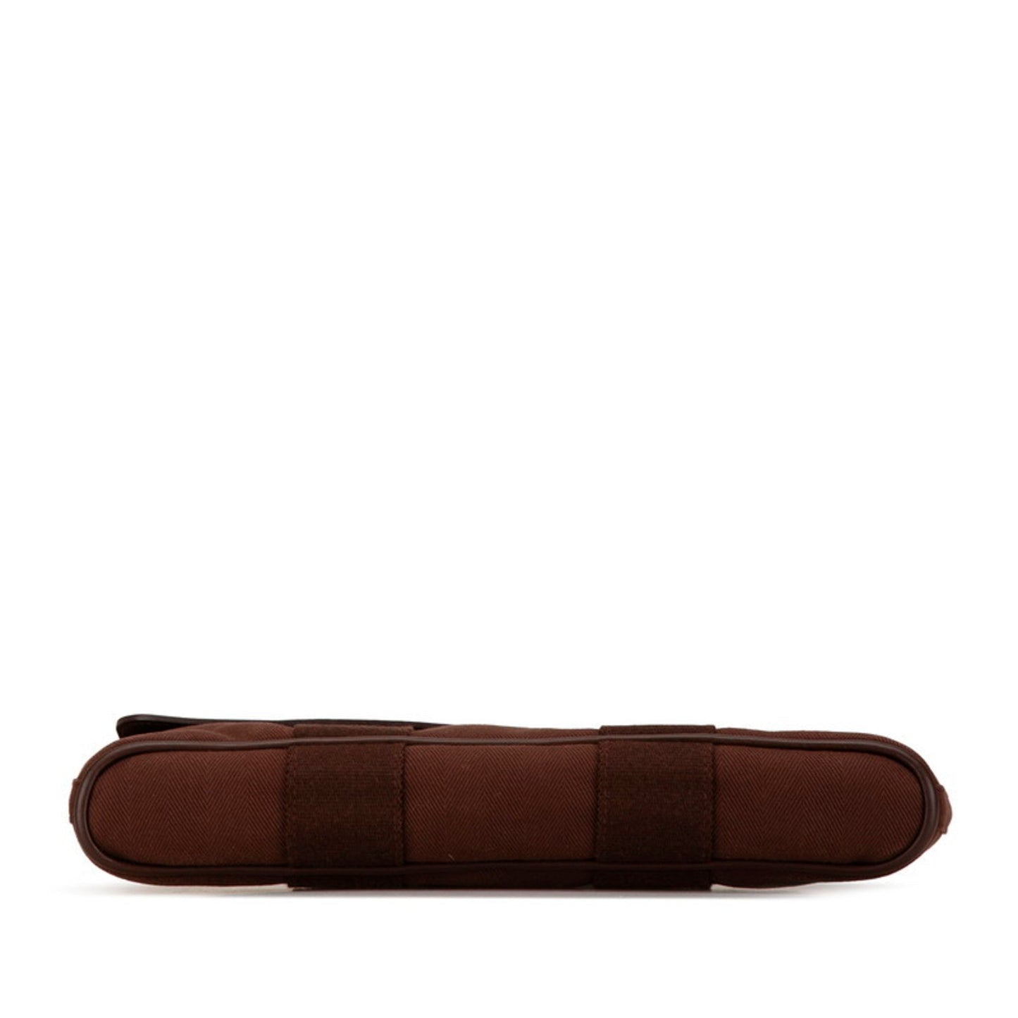 Hermes Brown Toile Chevron Leather Handbag ( )