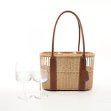 Hermes Beige Brown Barenia Leather Basket Handbag ( )