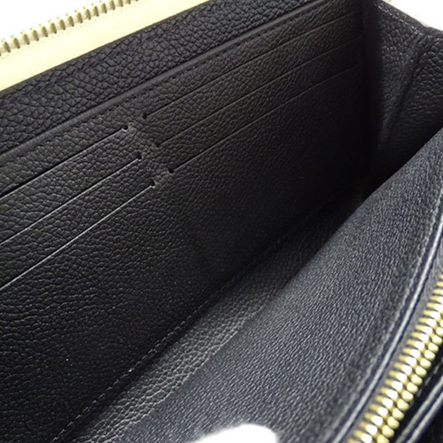 LOUIS VUITTON Wallet Empreinte Broderie Women's Long Zippy Creme M81141 Round