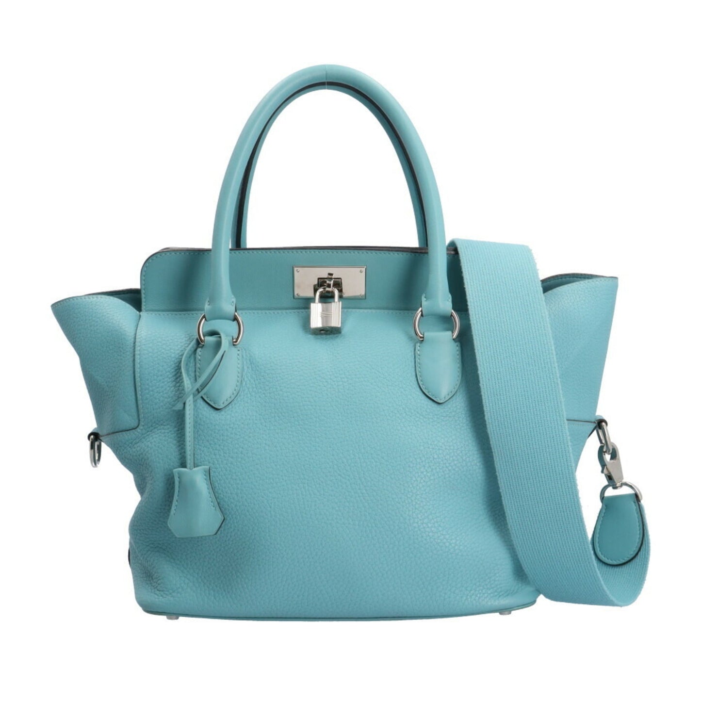 Hermes Blue Taurillon Clemence Leather Swift Leather Shoulder Bag ( )