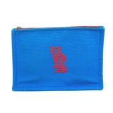 Hermes Blue Red Color Canvas Pouch ( )