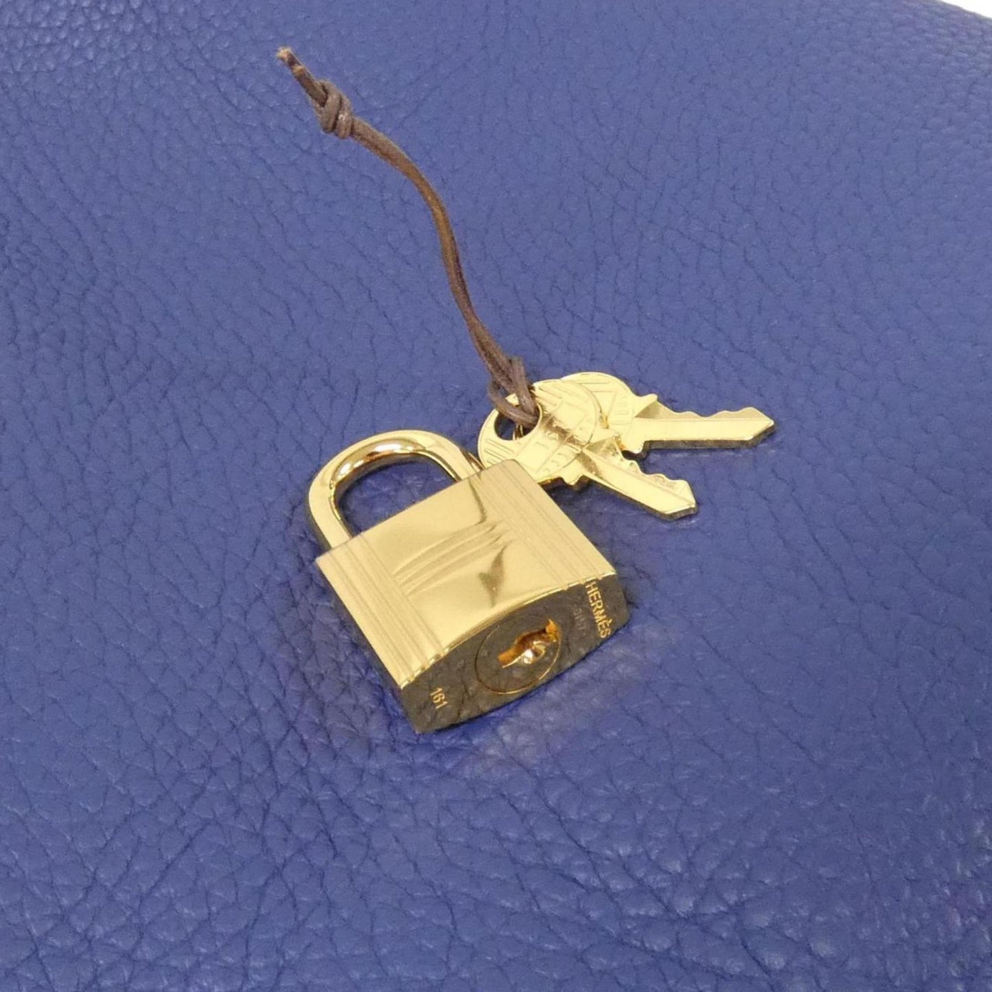 Hermes Blue Taurillon Clemence Leather Handbag ( )