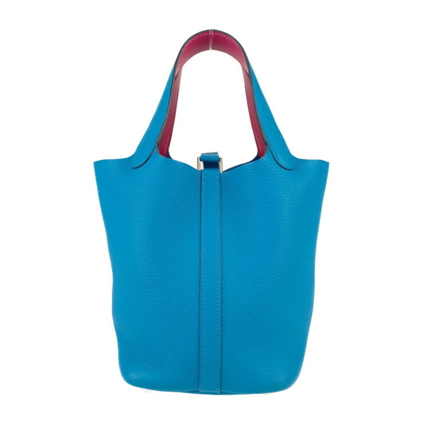 Hermes Blue Taurillon Clemence Leather Swift Leather Handbag Tote Bag ( )