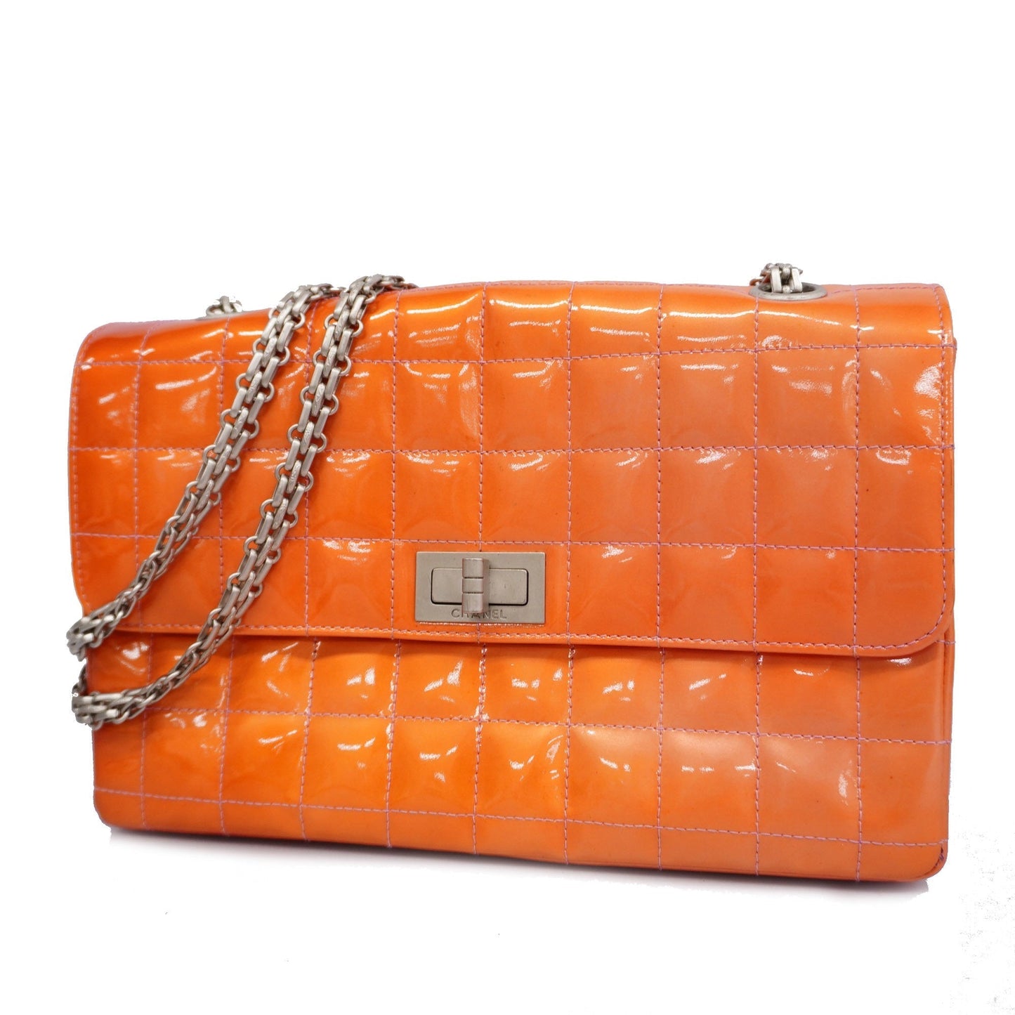 CHANEL   2.55 Chocolate Bar W Chain Women's Leather Shoulder Bag Pink