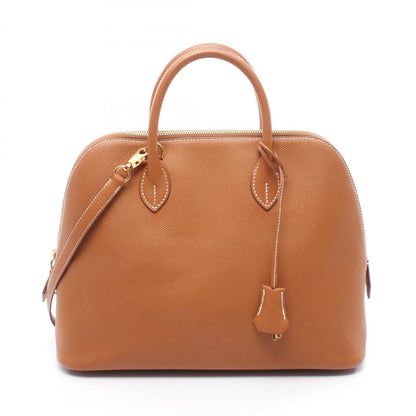 Hermes Brown Gold Brown Epsom Leather Handbag ( )