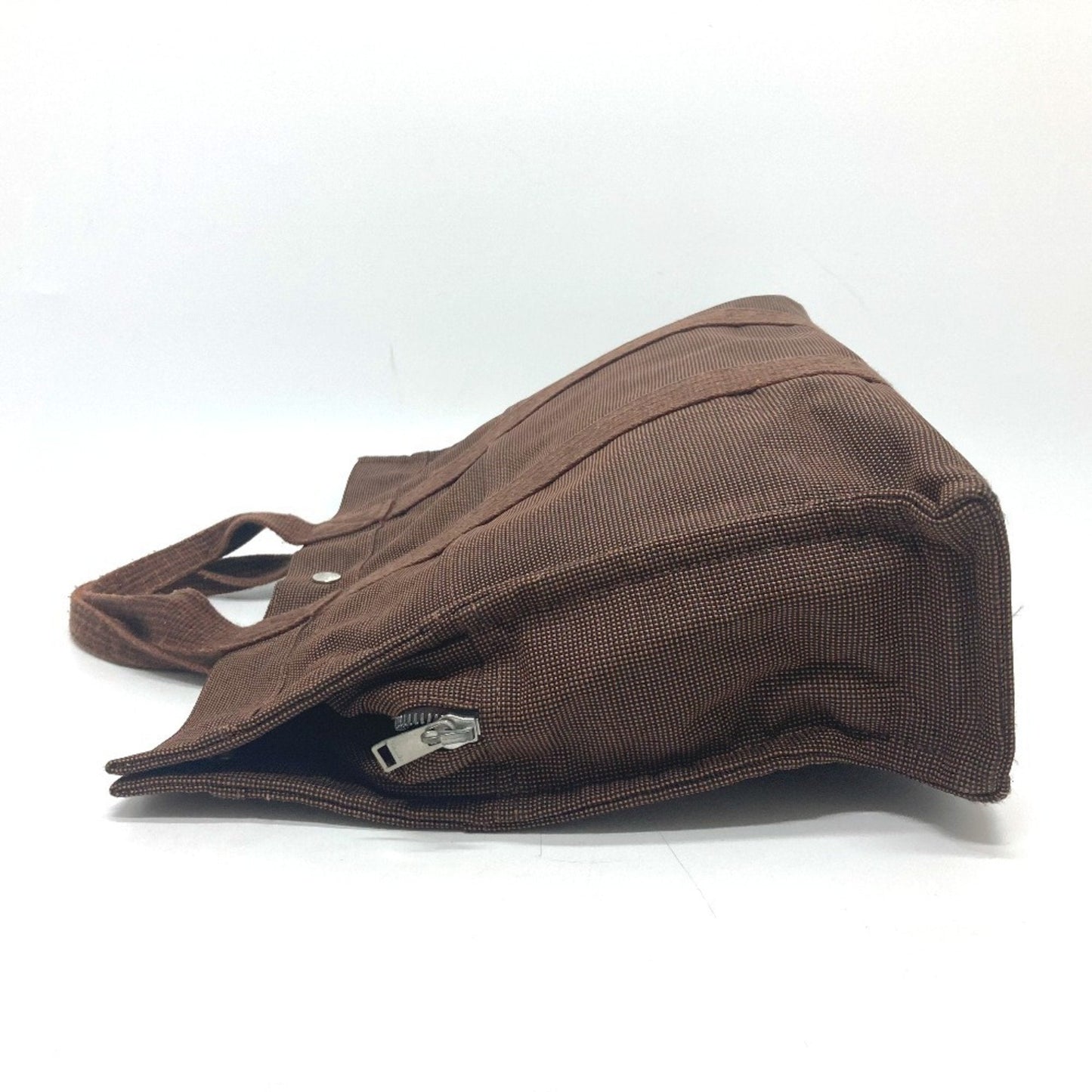 Hermes Brown Canvas Handbag Tote Bag ( )
