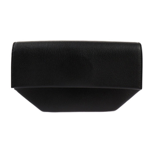 Hermes Black Chevre Leather Clutch Bag Handbag ( )