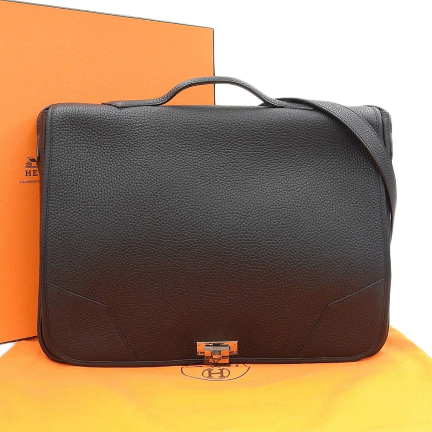 Hermes Black Taurillon Clemence Leather Shoulder Bag ( )