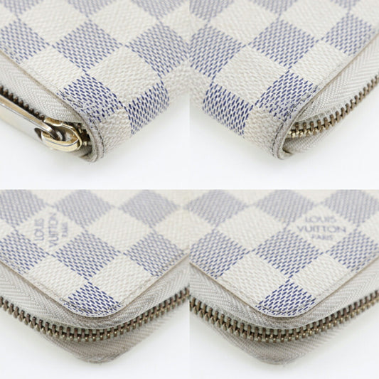 LOUIS VUITTON Zippy Organizer Long Wallet N60012 Damier Azur Canvas France Year 2008 White VI1088 Zipper Unisex
