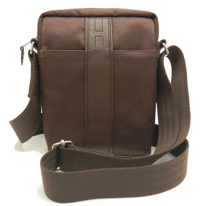 Hermes Brown Dark Brown Toile Chevron Shoulder Bag ( )