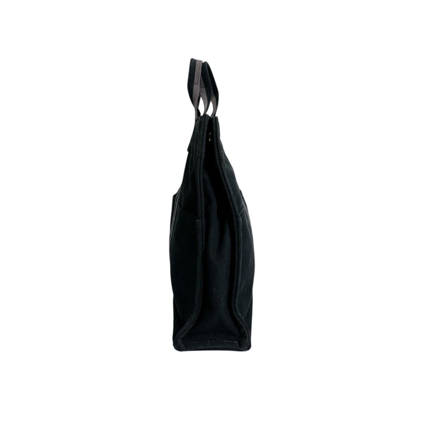Hermes Black Canvas Handbag Tote Bag ( )