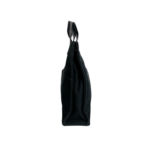 Hermes Black Canvas Handbag Tote Bag ( )