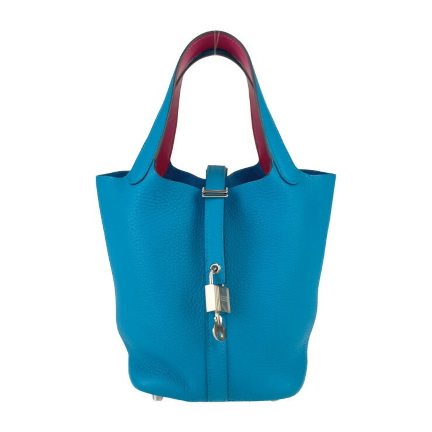 Hermes Blue Taurillon Clemence Leather Swift Leather Handbag Tote Bag ( )