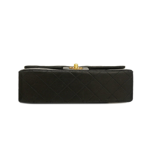 CHANEL Matelasse W Flap W Chain Lambskin Women's Leather Shoulder Bag Black