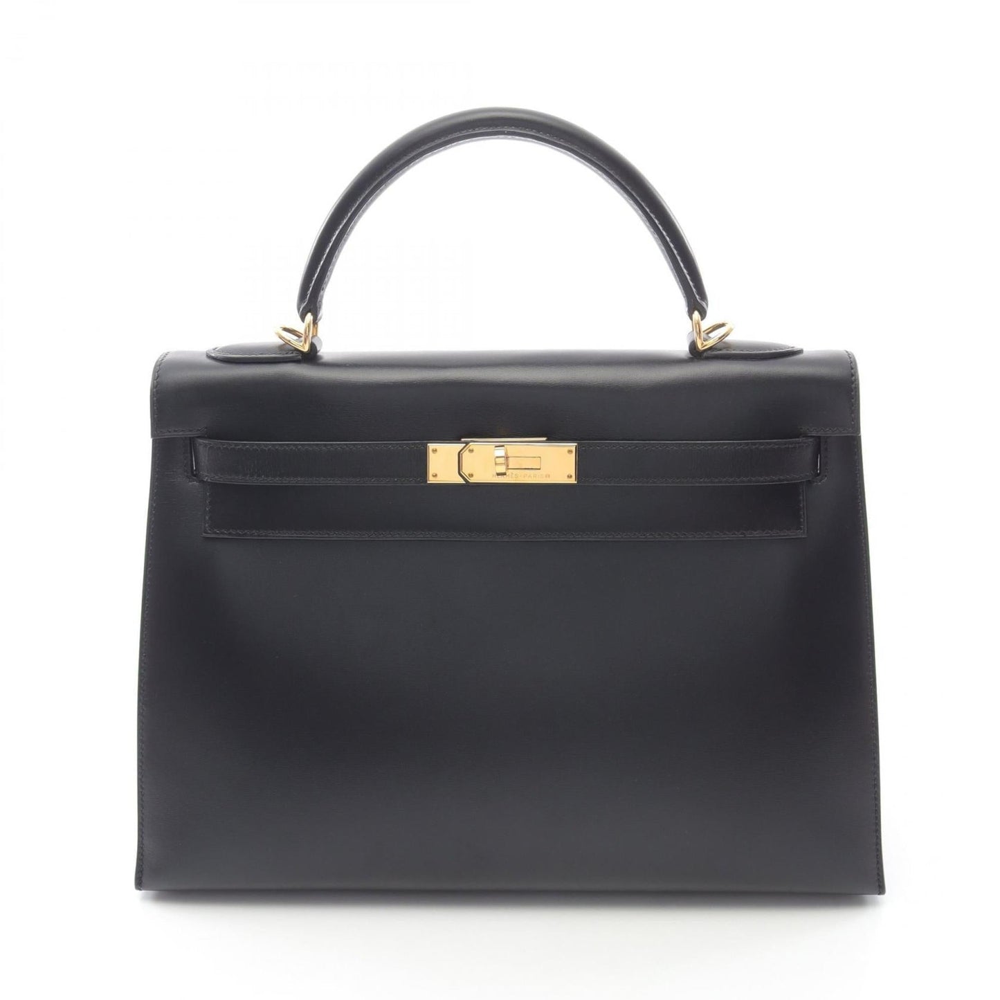 Hermes Black Box Calf Leather Handbag ( )