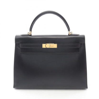 Hermes Black Box Calf Leather Handbag ( )