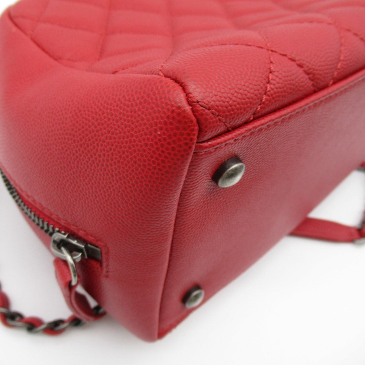 CHANEL 2way Boston bag Red Caviar Skin [Grained Calf]