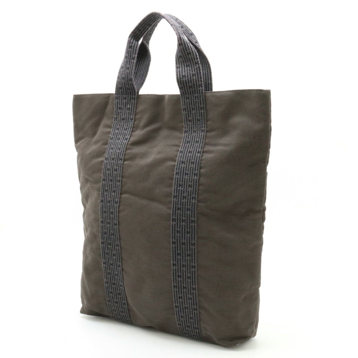 Hermes Black Gray Canvas Tote Bag ( )