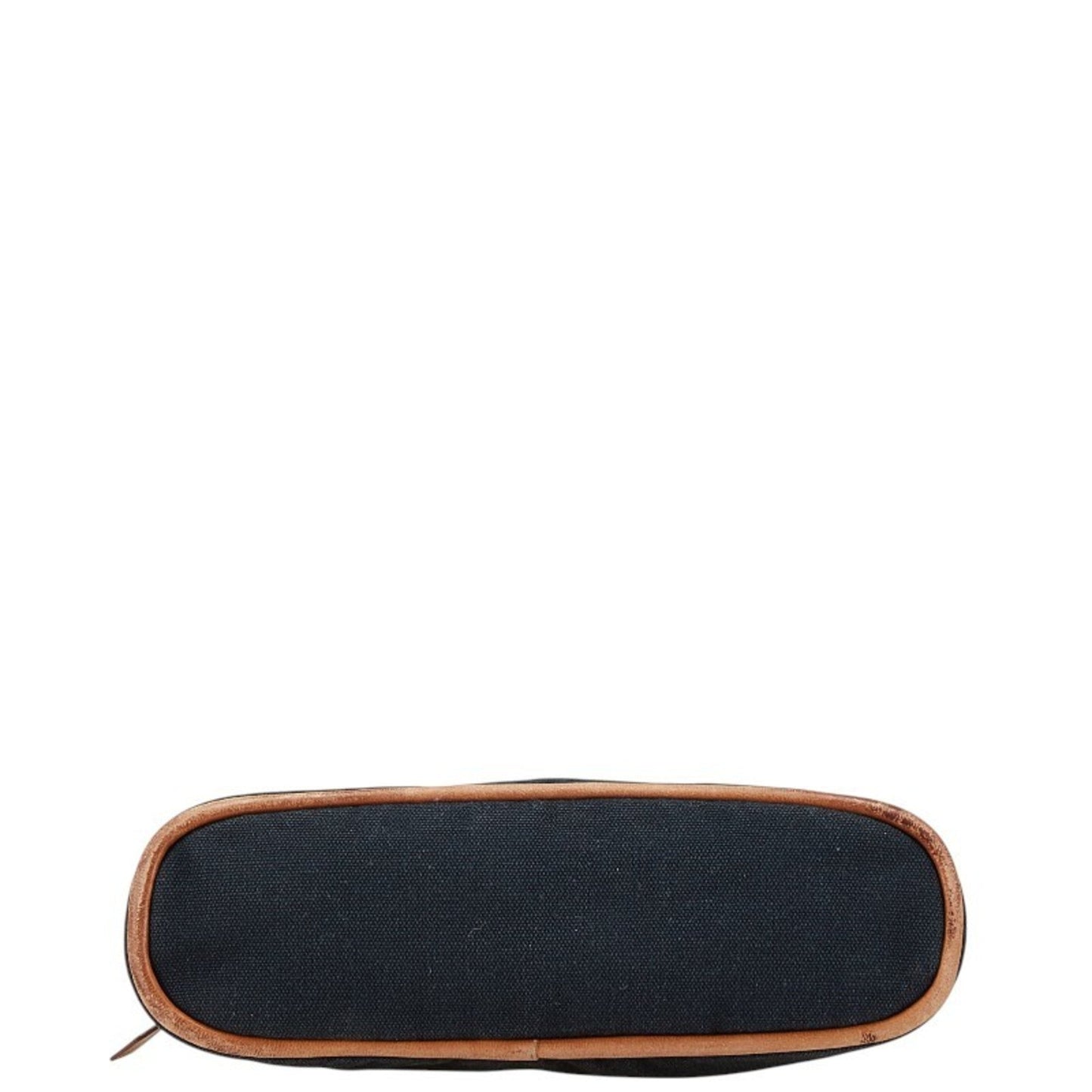 Hermes Bolide Black Brown Cotton Leather Pouch ( )
