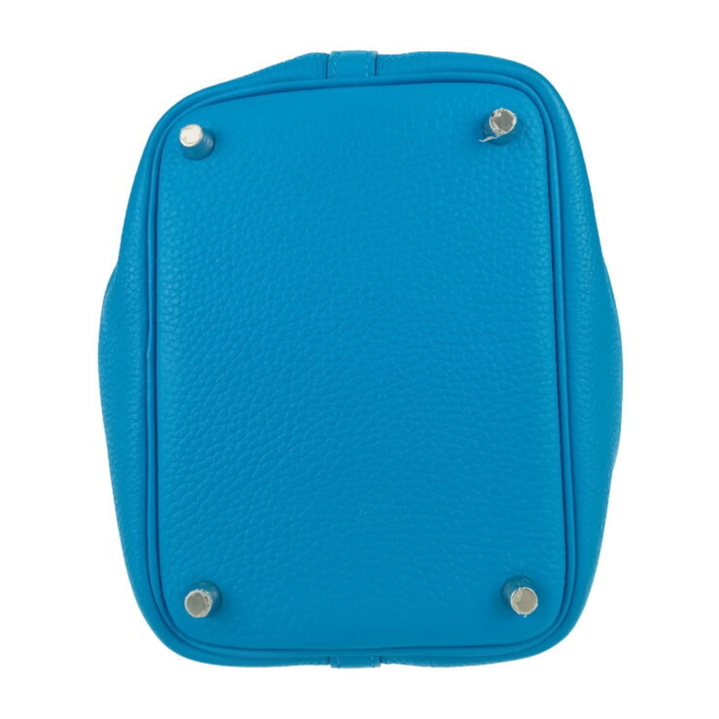 Hermes Blue Taurillon Clemence Leather Swift Leather Handbag Tote Bag ( )