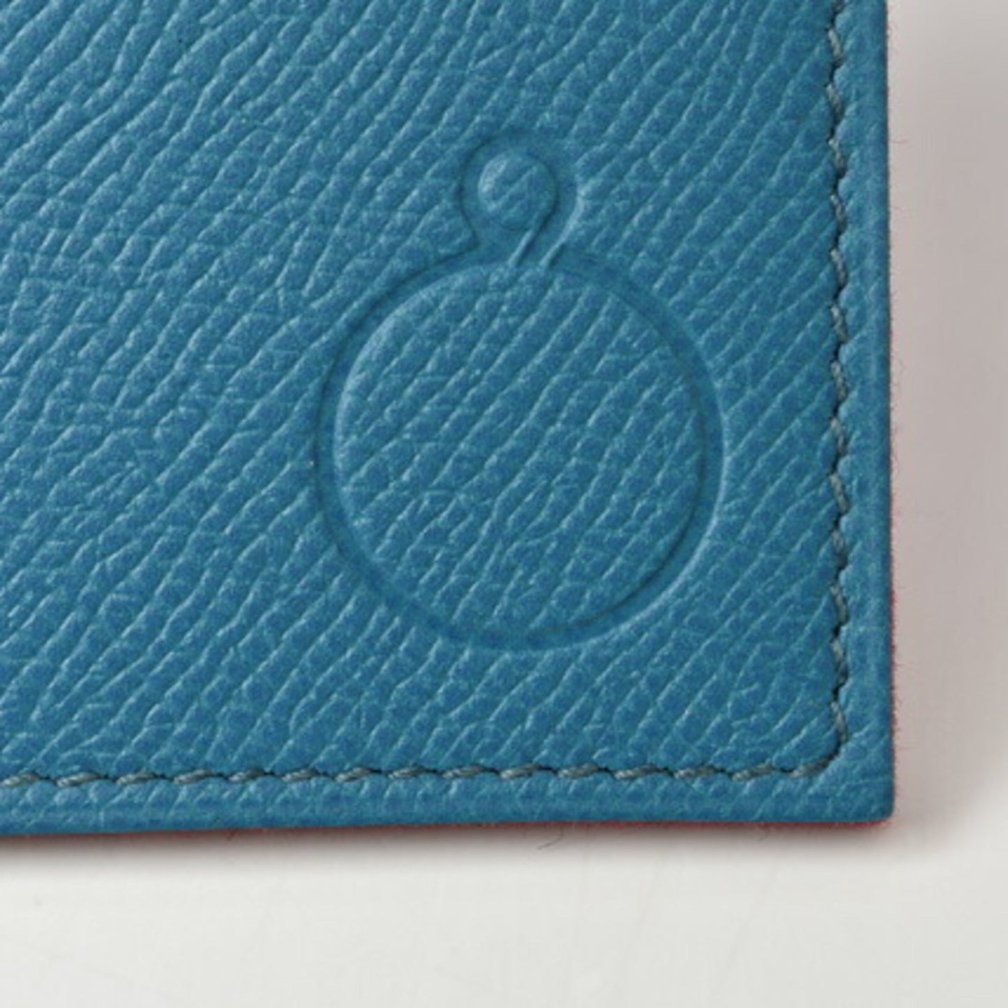 Hermes Blue Red Color Epsom Leather Felt Pouch ( )