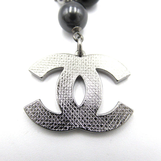 CHANEL A11V Bracelet Black Silver Plastic plating