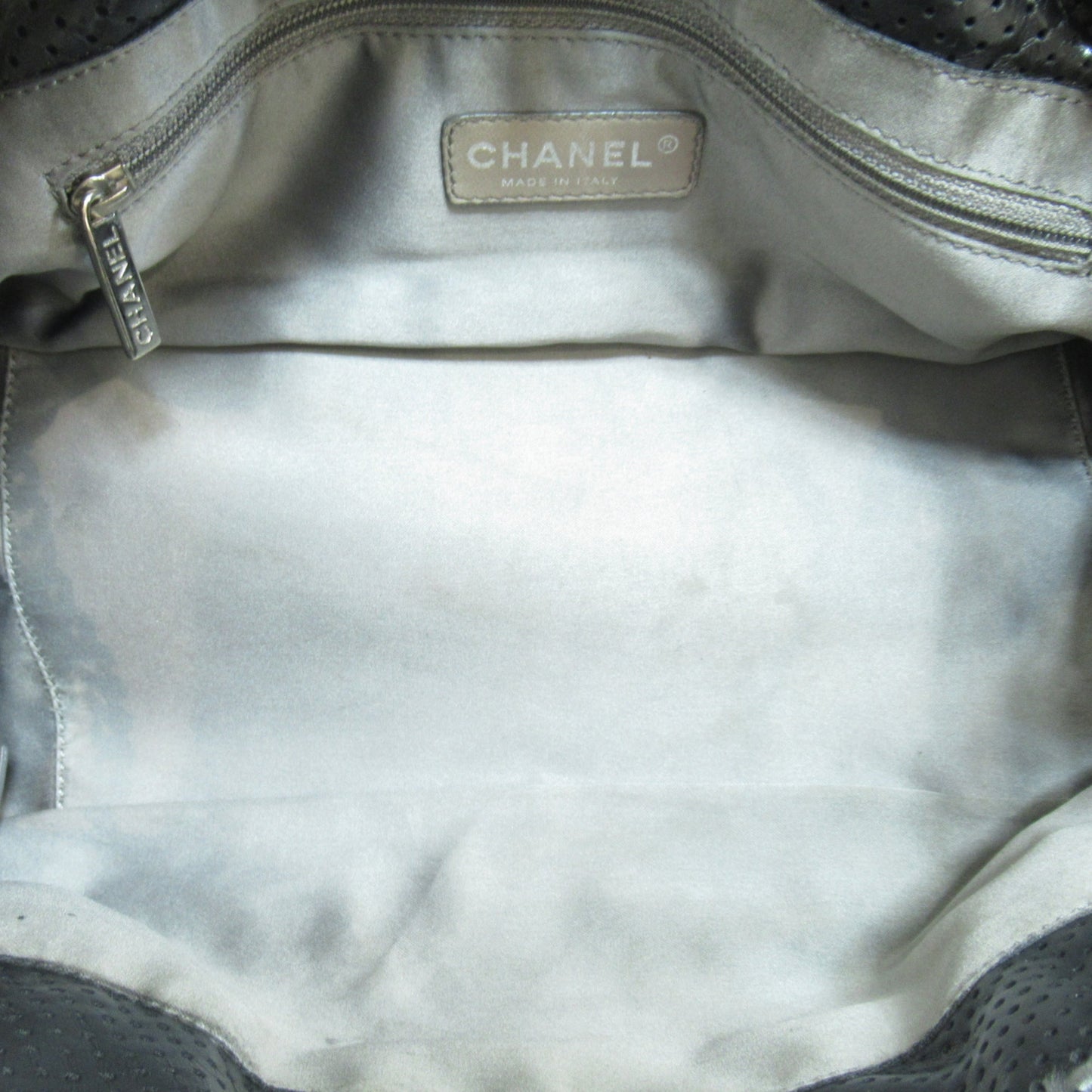 CHANEL 2.55ChainShoulder Bag Black leather Punching leather