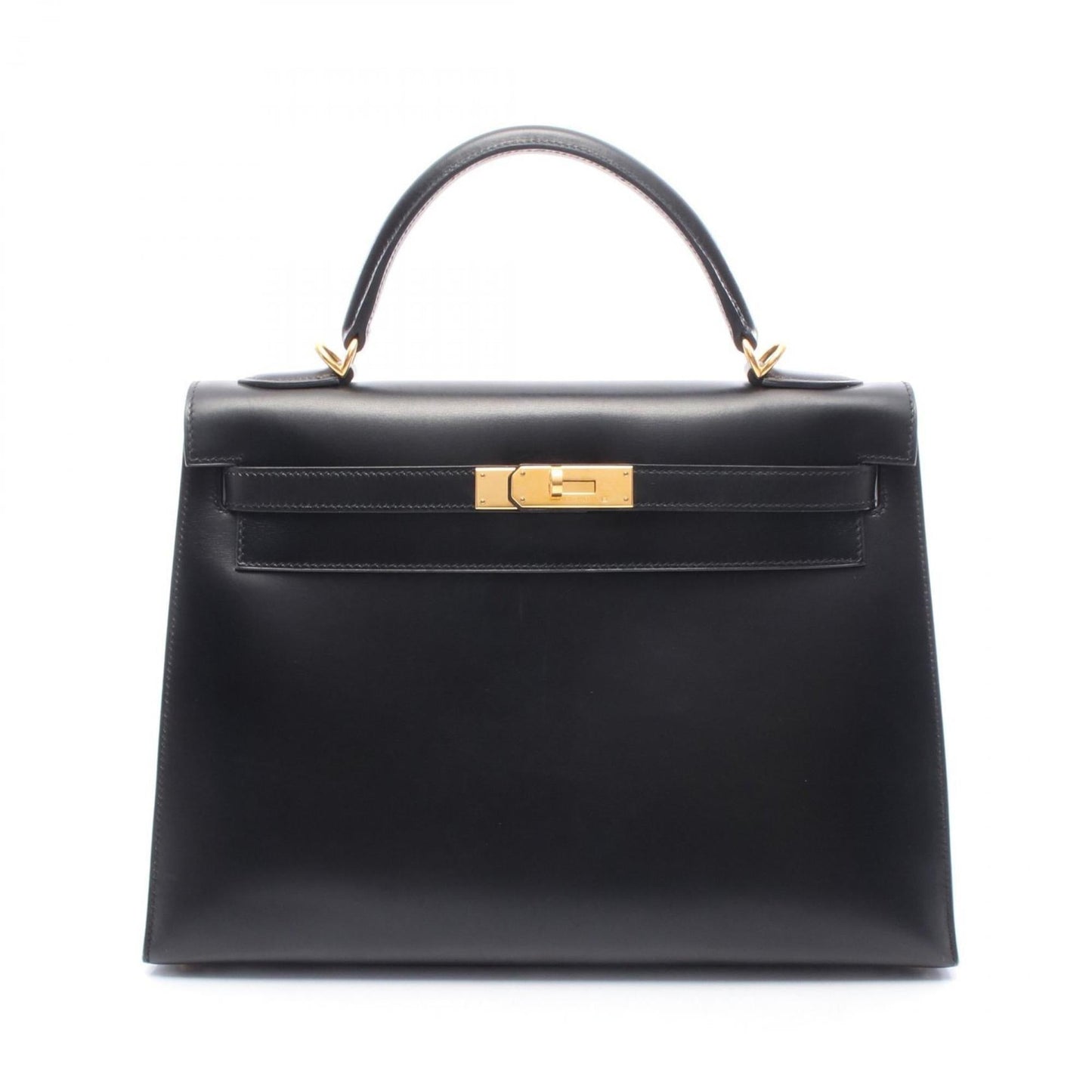 Hermes Black Box Calf Leather Handbag ( )