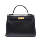 Hermes Black Box Calf Leather Handbag ( )