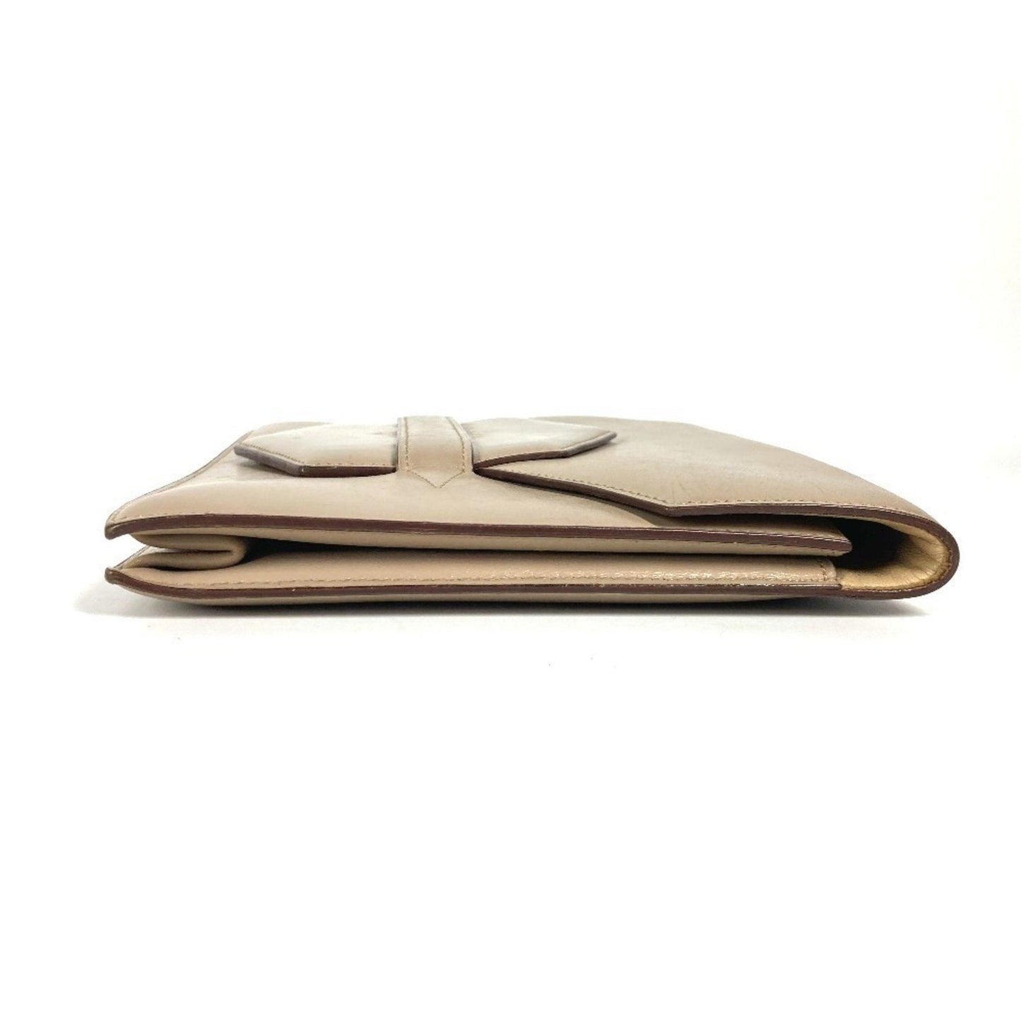 Hermes Beige Leather Clutch Bag ( )