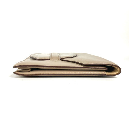 Hermes Beige Leather Clutch Bag ( )