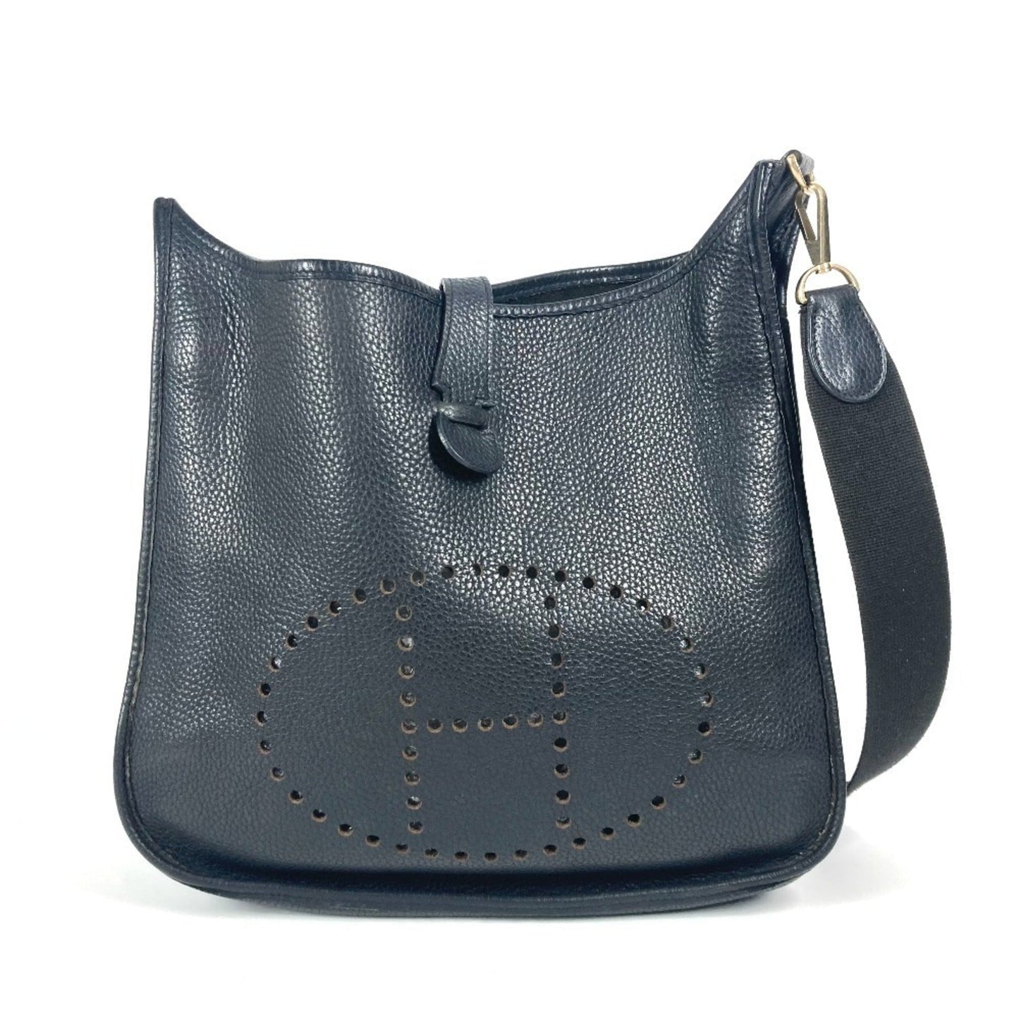Hermes Black Taurillon Clemence Leather Shoulder Bag ( )