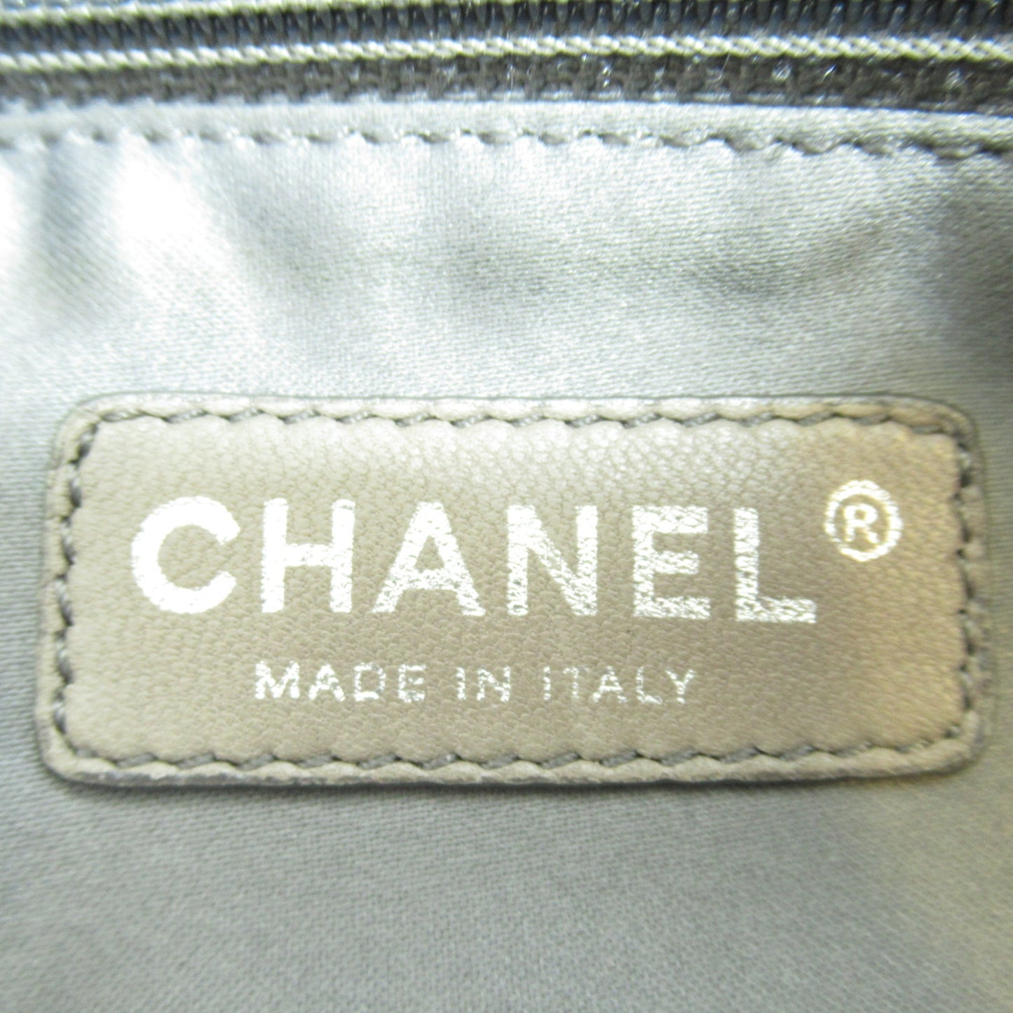 CHANEL 2.55ChainShoulder Bag Black leather Punching leather