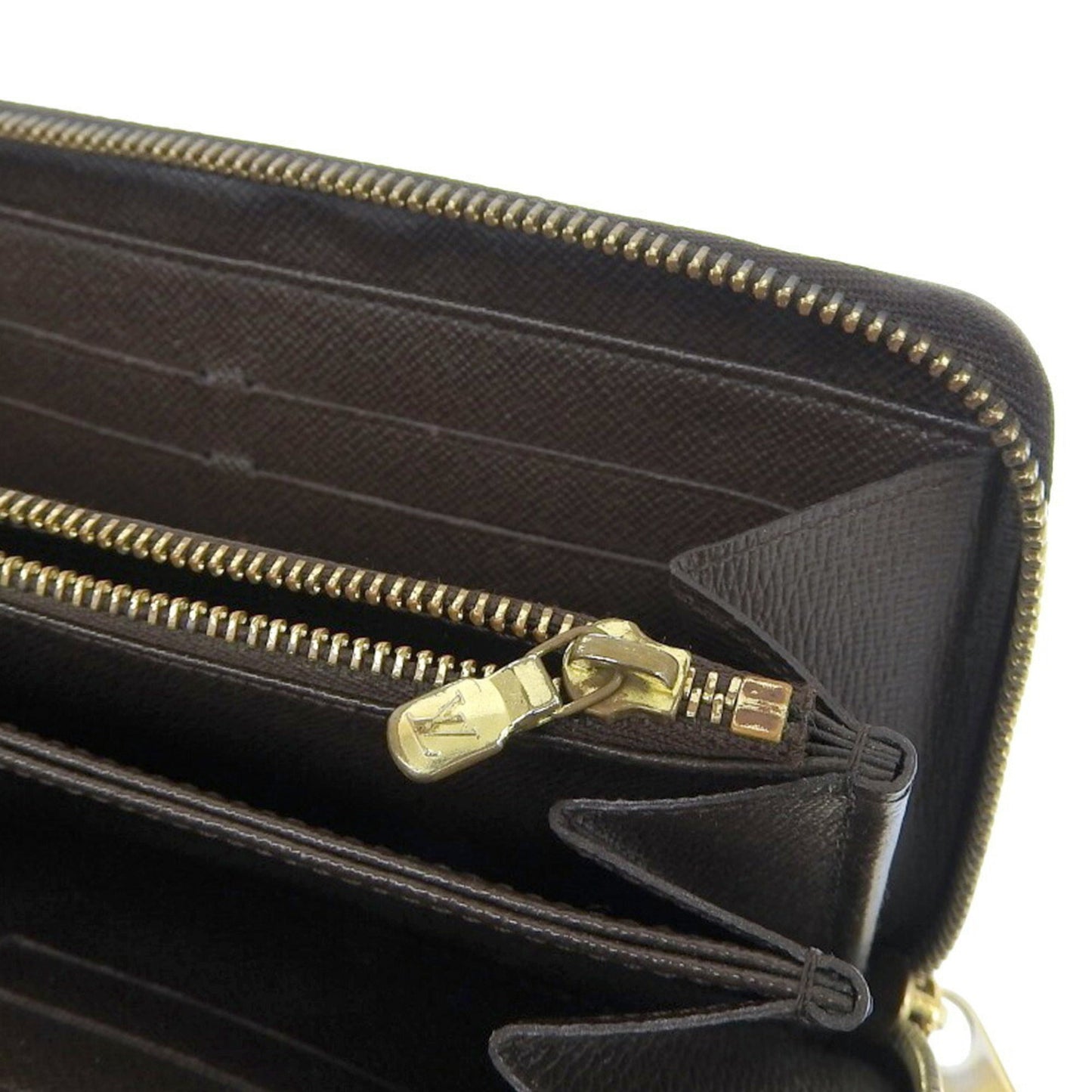 LOUIS VUITTON Zippy Wallet Long N60015 Damier Canvas Brown Unisex