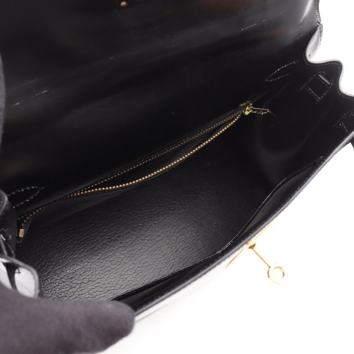 Hermes Black Box Calf Leather Handbag ( )