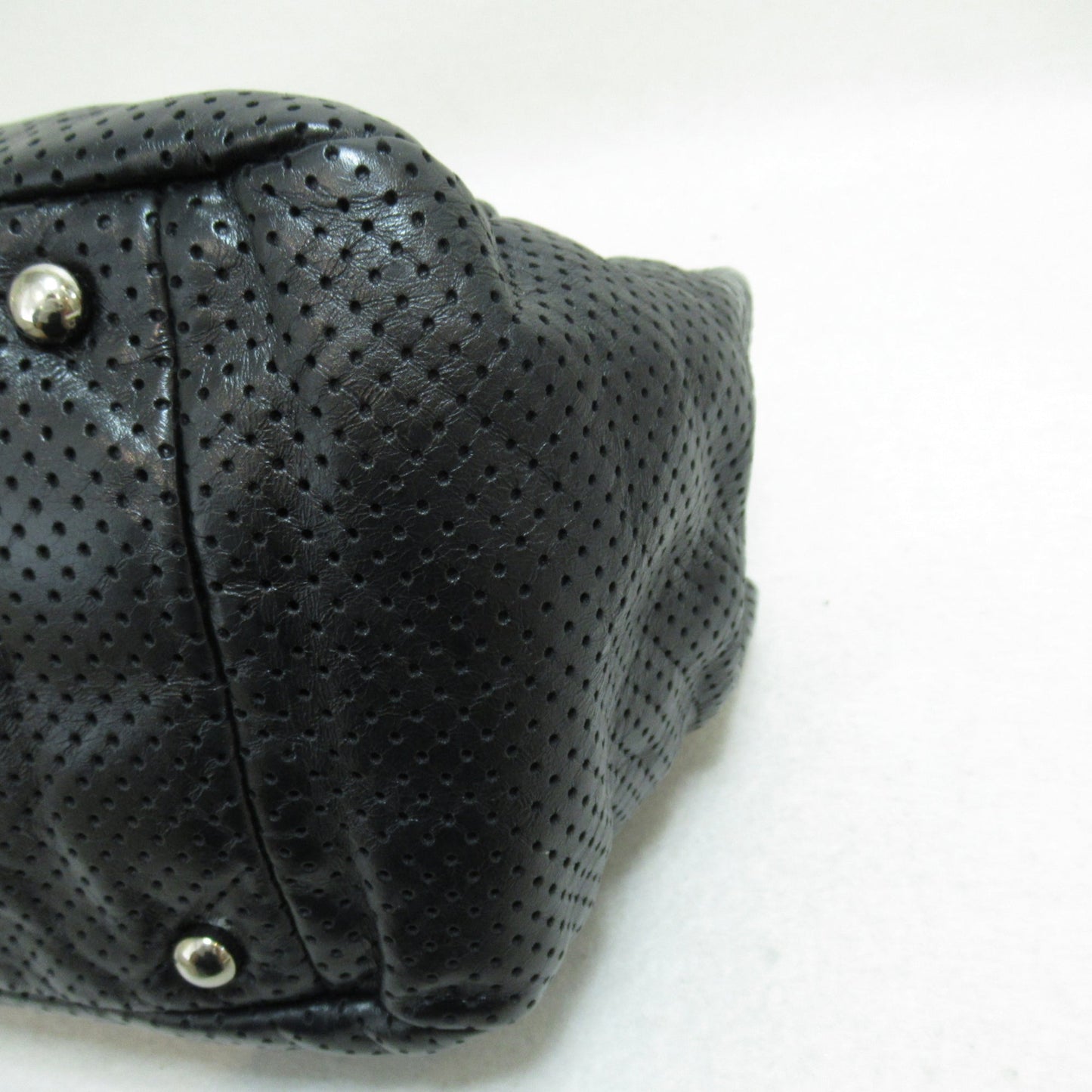 CHANEL 2.55ChainShoulder Bag Black leather Punching leather