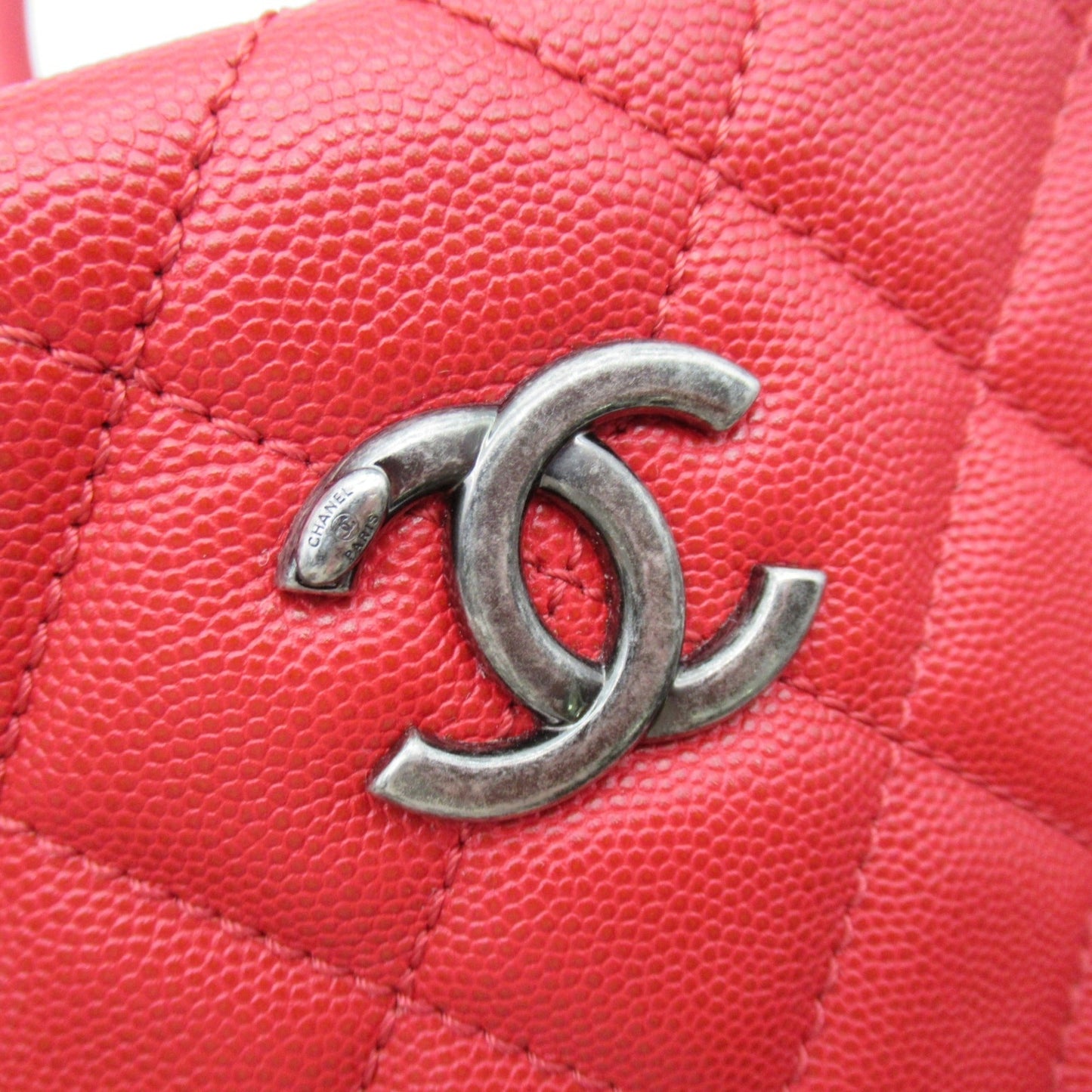 CHANEL 2way Boston bag Red Caviar Skin [Grained Calf]