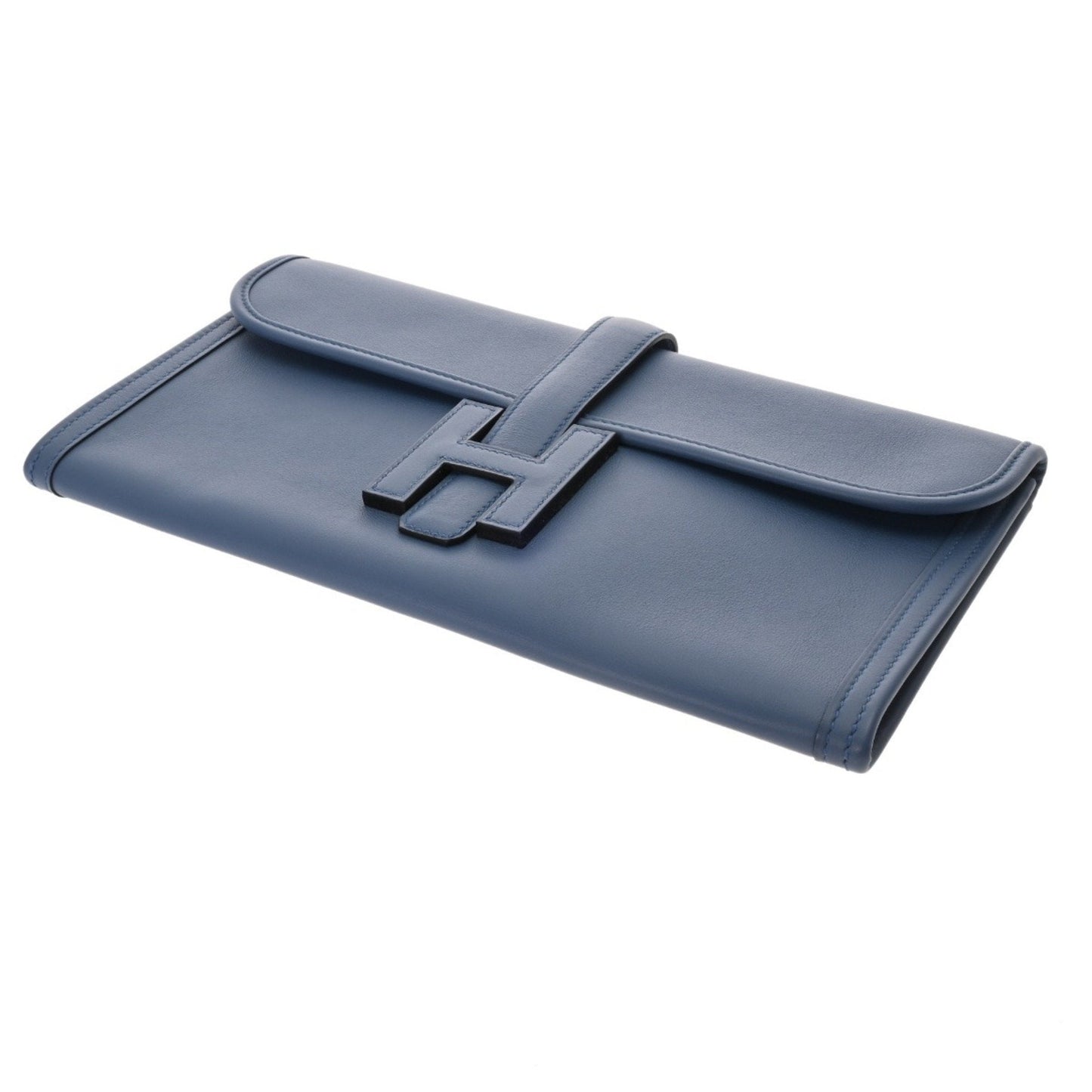 Hermes Blue Agate Swift Leather Clutch Bag ( )