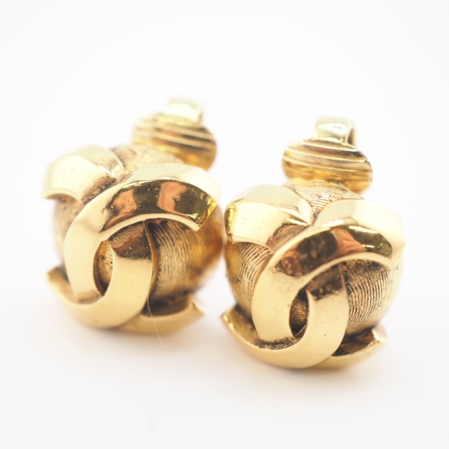CHANEL 209 Coco Mark Earrings Gold Women's