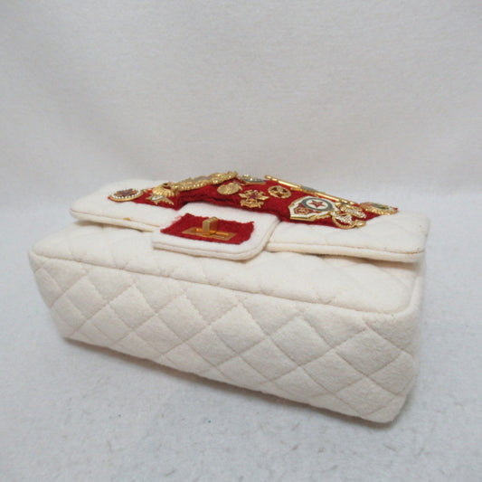 CHANEL 2.55 ChainShoulder Bag White Feutre