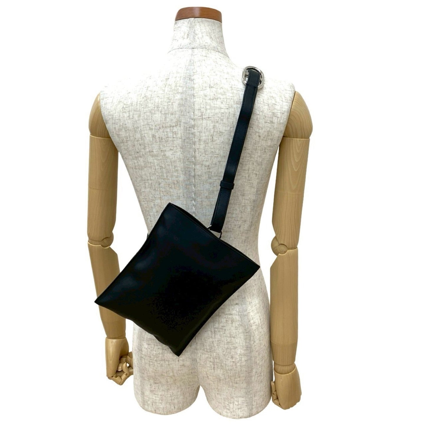 Hermes Black Swift Leather Shoulder Bag Sling Bag ( )