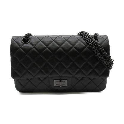CHANEL 2.55ChainShoulder Bag Black leather