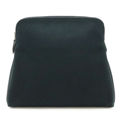 Hermes Black Canvas Leather Pouch ( )
