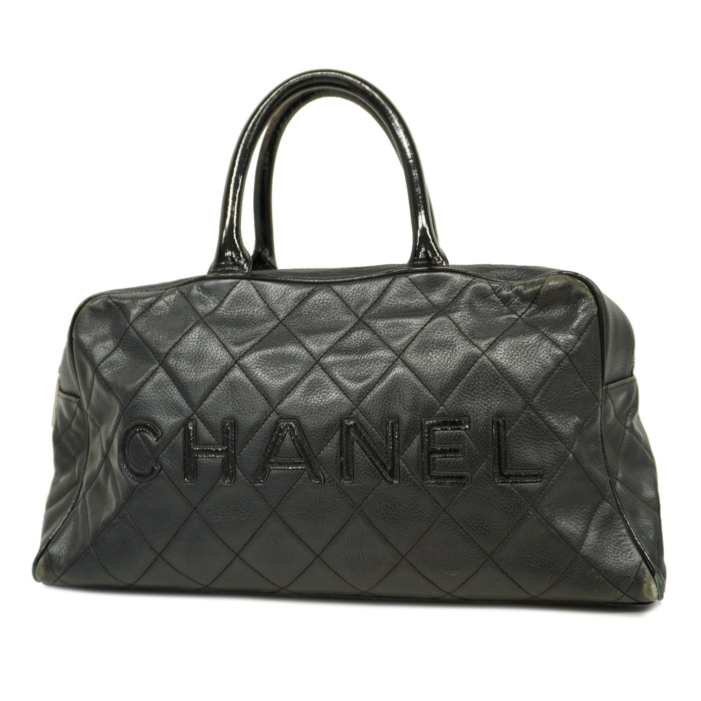 CHANEL   Matelasse Handbag Women's Caviar Leather Handbag Black