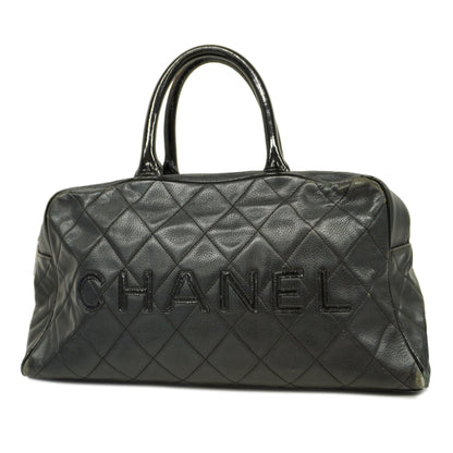 CHANEL   Matelasse Handbag Women's Caviar Leather Handbag Black