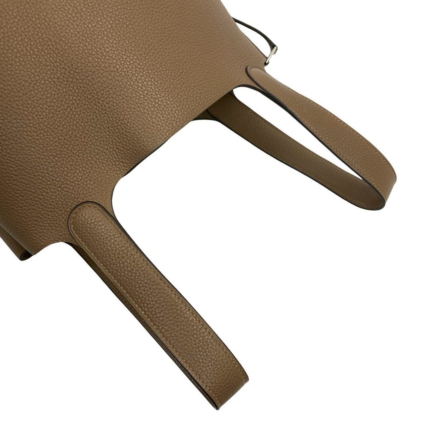 Hermes Beige Taurillon Clemence Leather Handbag Tote Bag ( )