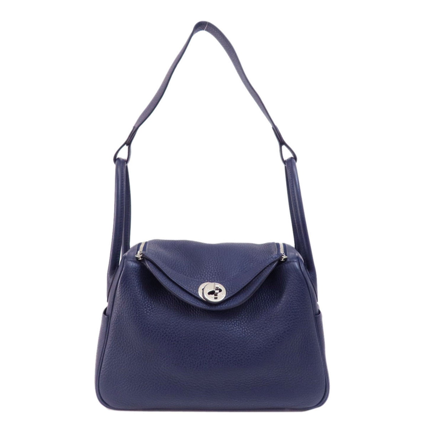 Hermes Blue Nuit Taurillon Clemence Leather Handbag ( )