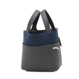 Hermes Blue Nuit Felt Swift Leather Handbag ( )