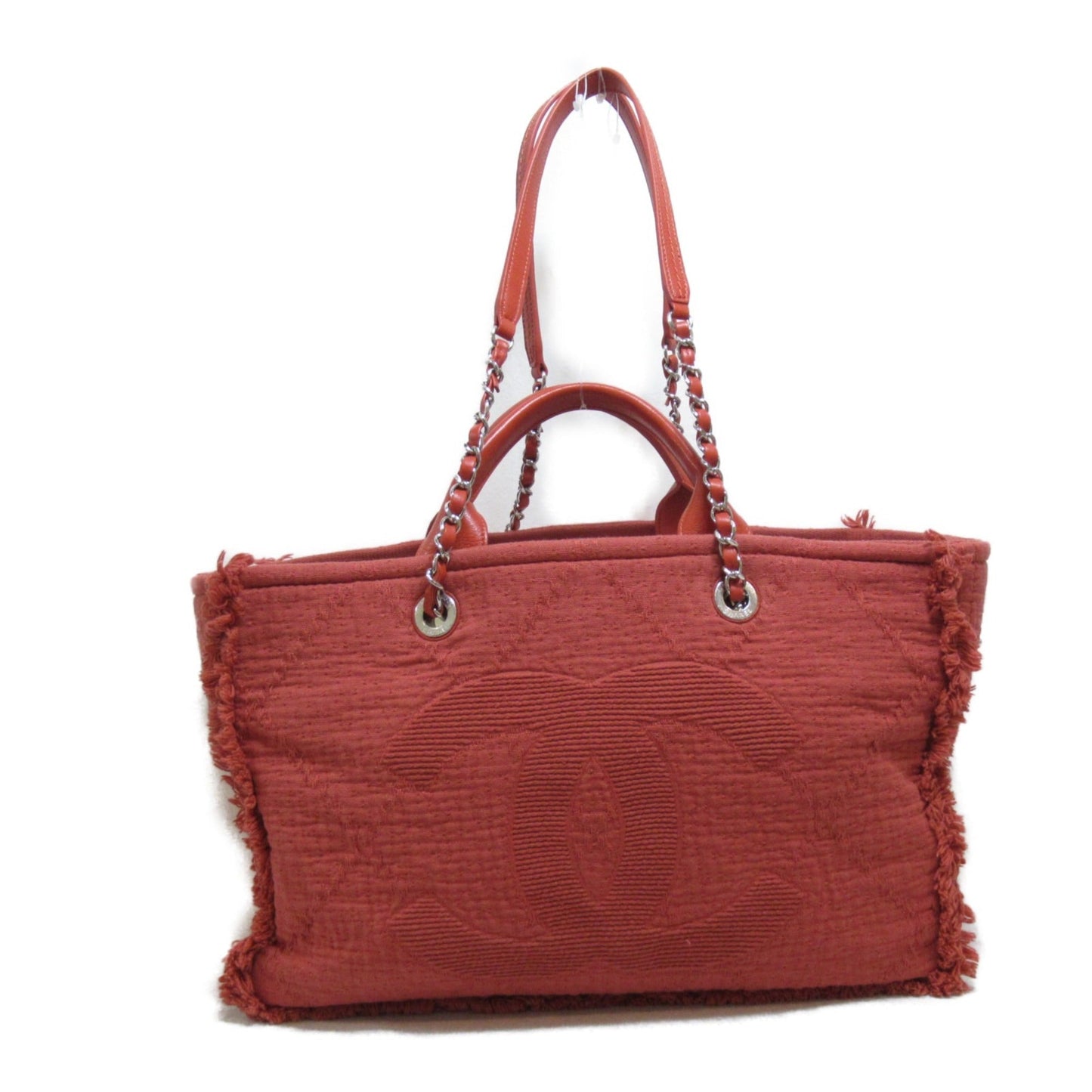 CHANEL 2wayChainShoulder Bag Orange cotton